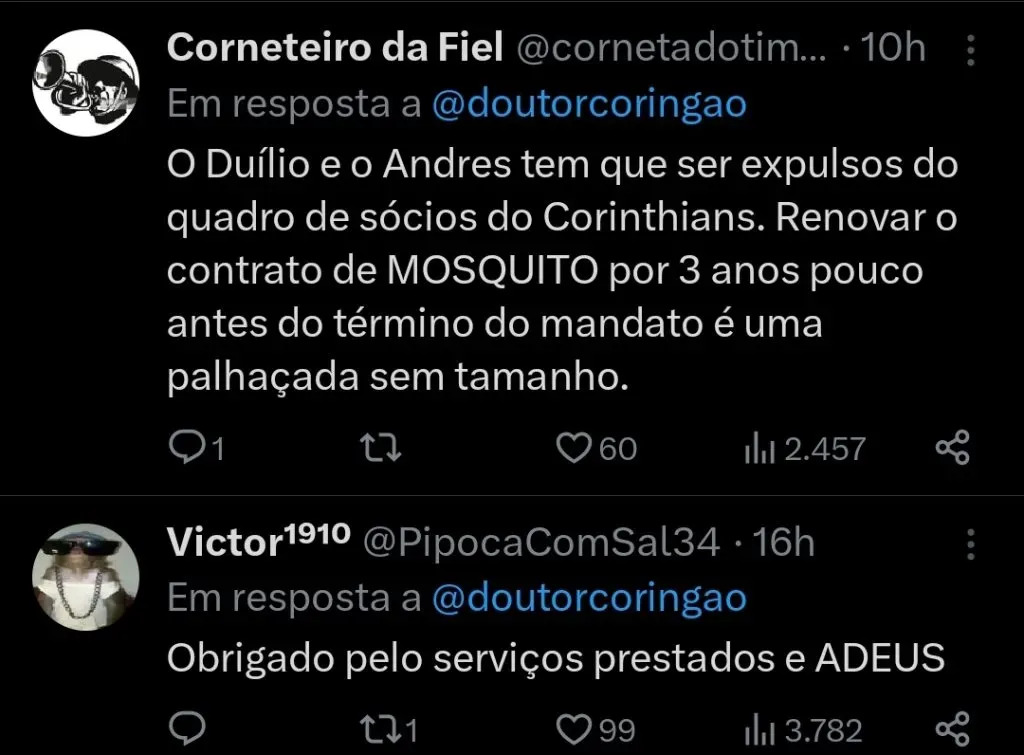 Repercussão via Twitter