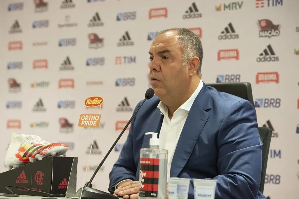 Marcos Braz é expulso de casa. Foto: Alexandre Vidal/Flamengo