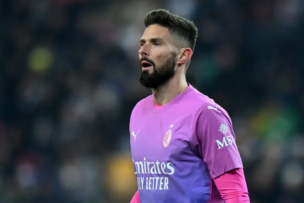 Olivier Giroud of AC Milan . (Photo by Alessandro Sabattini/Getty Images)