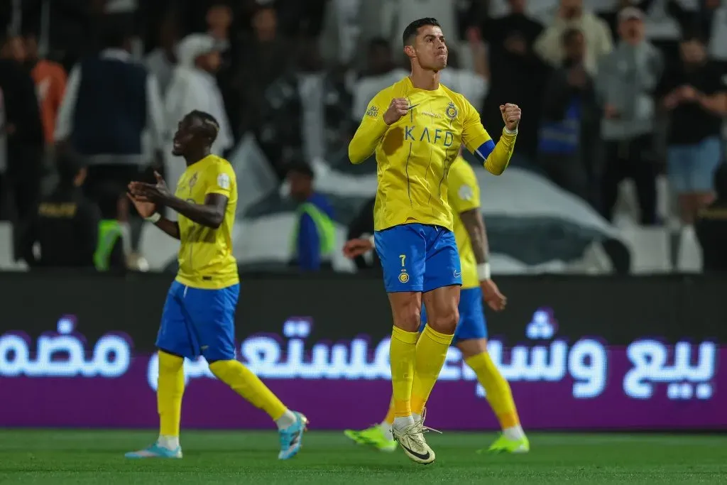 Cristiano Ronaldo marcou um gol na vitória contra o Al Shabab. (Photo by Yasser Bakhsh/Getty Images)