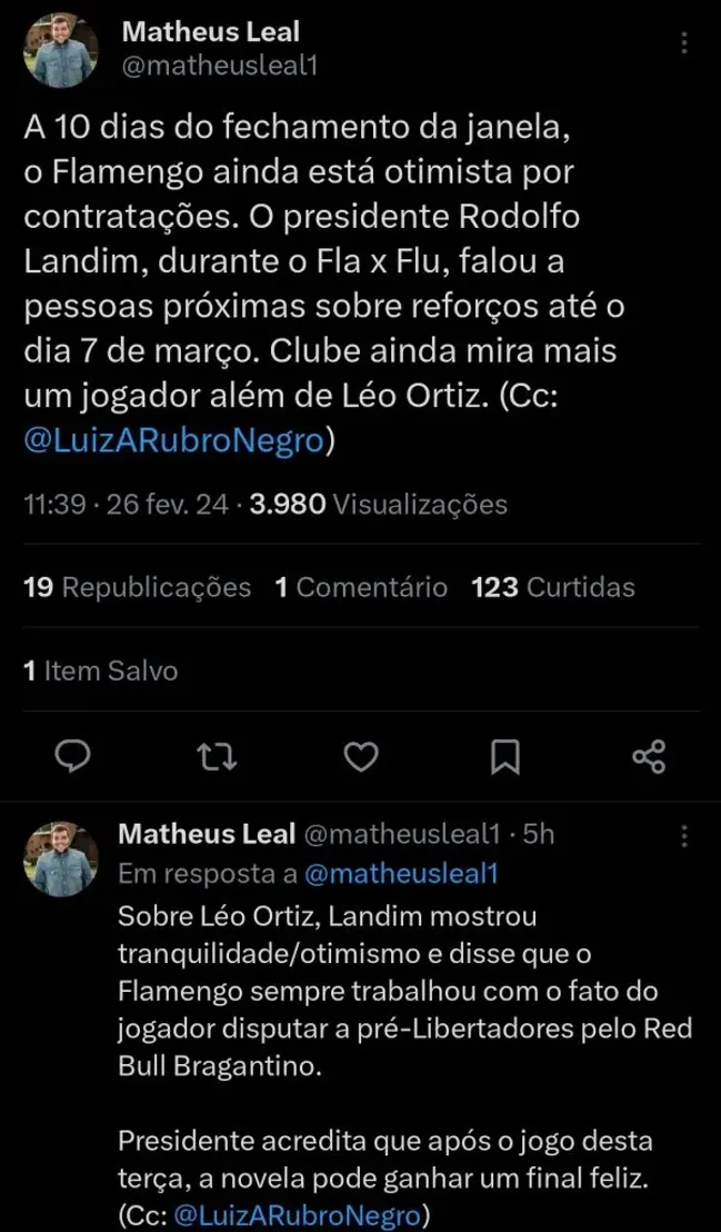 Repercussão via Twitter