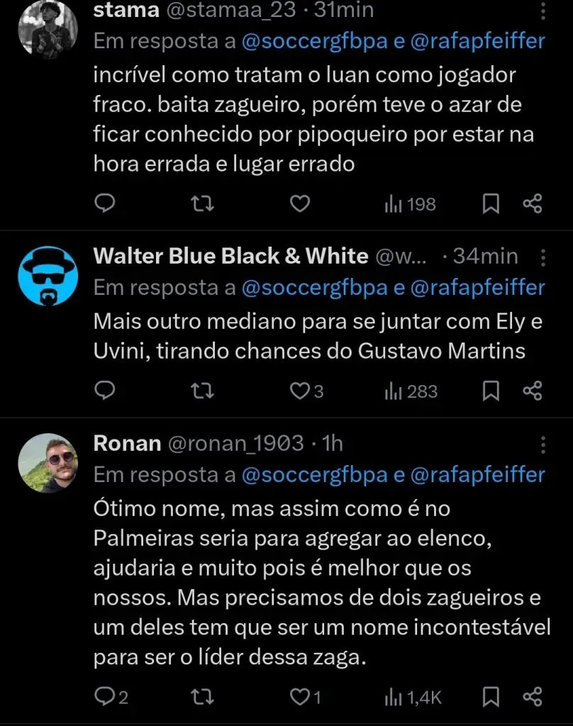 Repercussão via Twitter