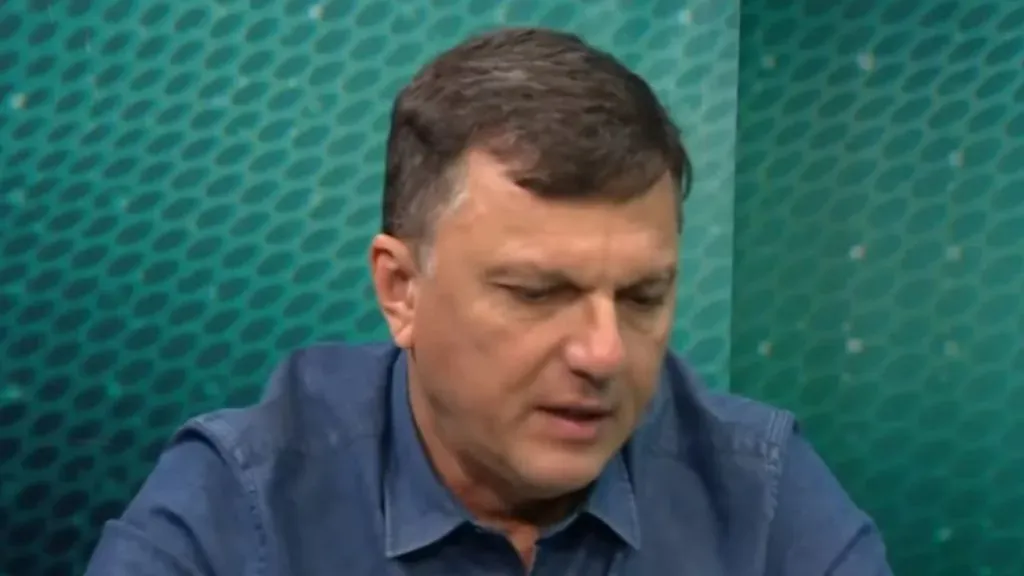 Mauro Cezar ‘treta’ com Pilhado ao vivo. Foto: Reprodução Jovem Pan Esportes/YouTube