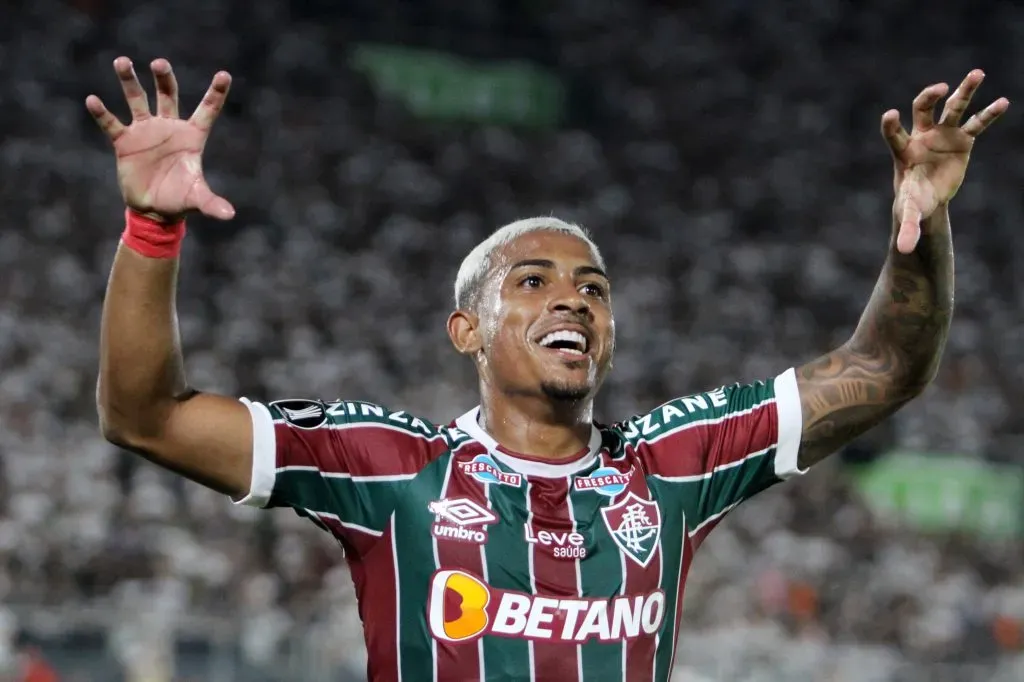 ASUNCION, PARAGUAY - AUGUST 31: John Kennedy, jogador do Fluminense celebra seu gol (Photo by Christian Alvarenga/Getty Images)