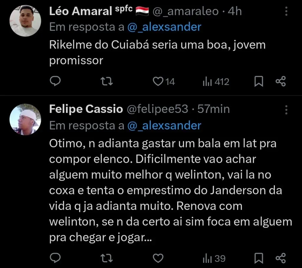 Repercussão via Twitter