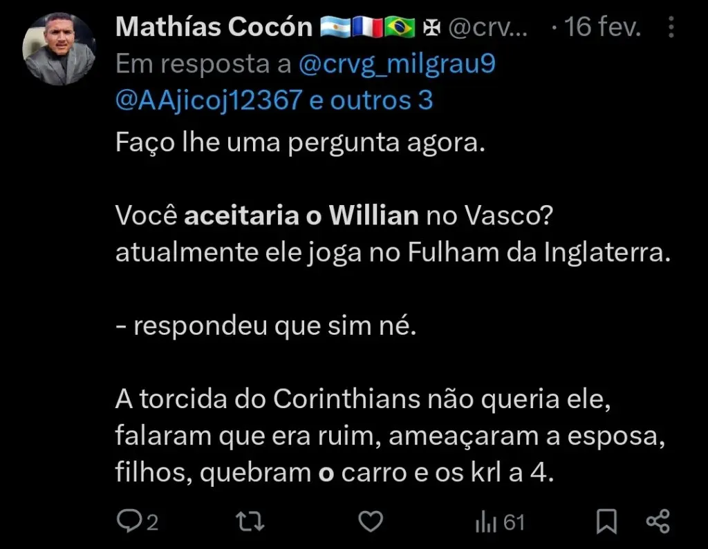 Repercussão via Twitter