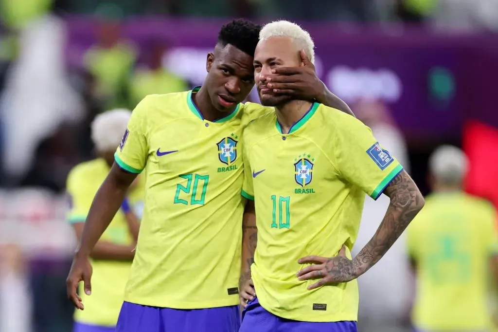 Neymar e Viniciu Jr. (Photo by Michael Steele/Getty Images)