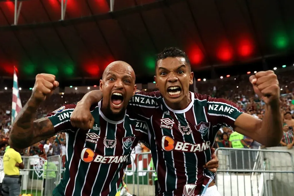 Felipe Melo e David Braz lado a lado no Fluminense. Foto: Buda Mendes/Getty Images
