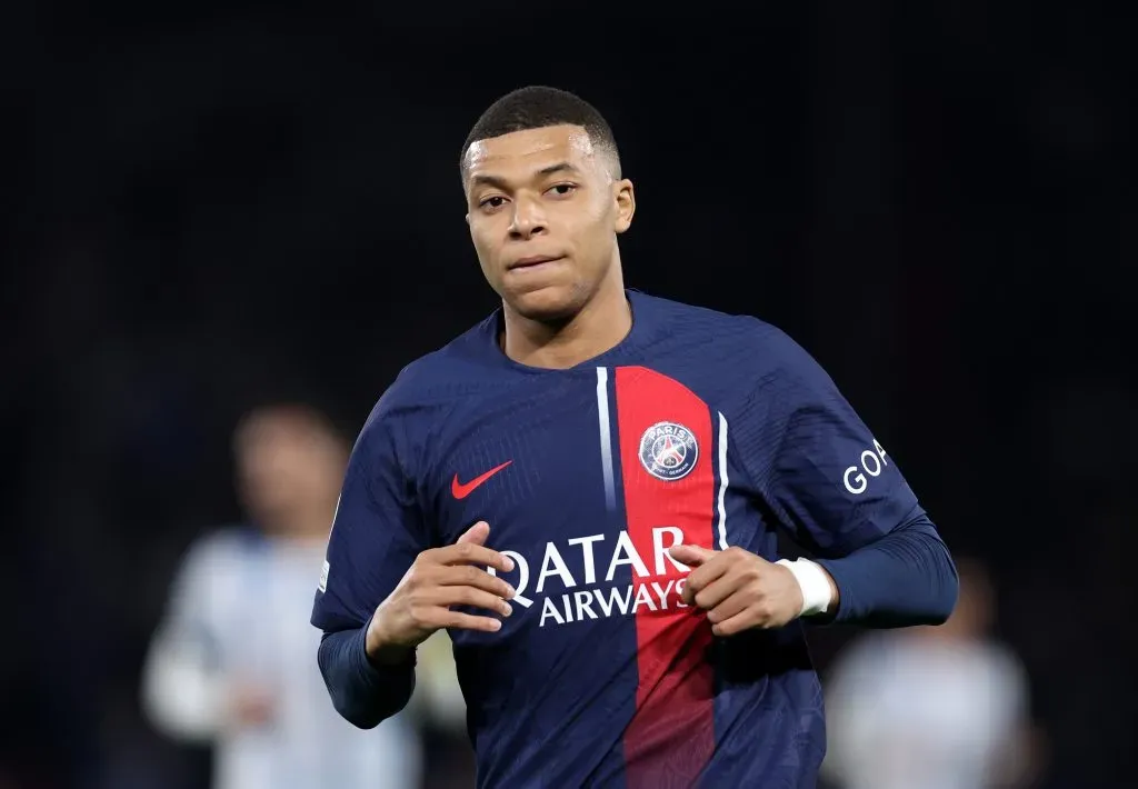 Kylian Mbappe of PSG . (Photo by Alex Pantling/Getty Images)