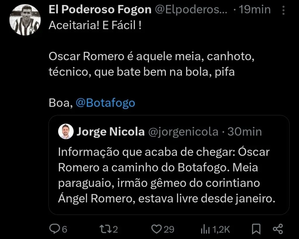 Repercussão via Twitter