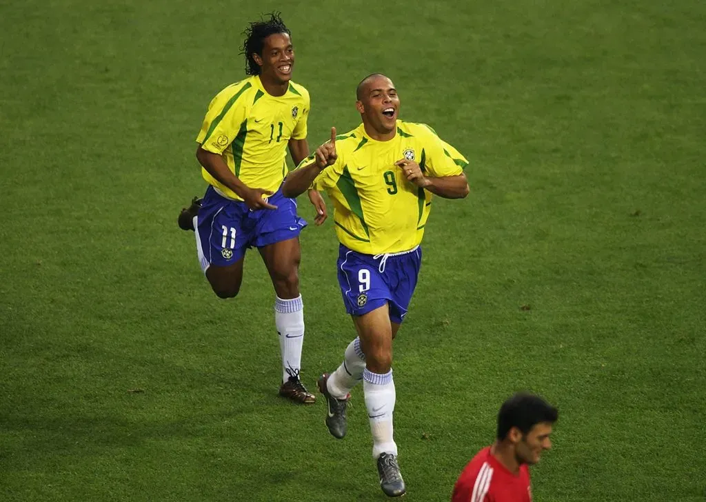 Ronaldo e Ronaldinho. (Photo by Clive Brunskill/Getty Images)