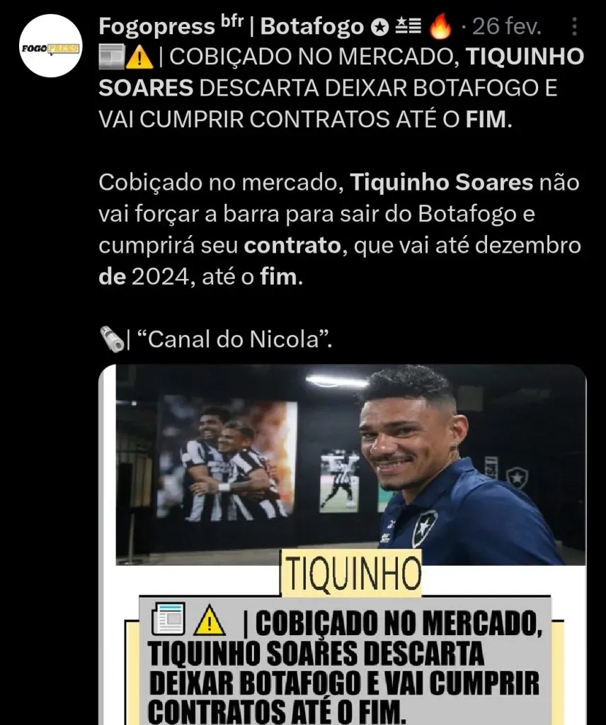 Repercussão via Twitter