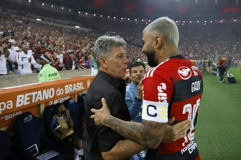 Gabigol ao lado de Renato (Photo by Wagner Meier/Getty Images)