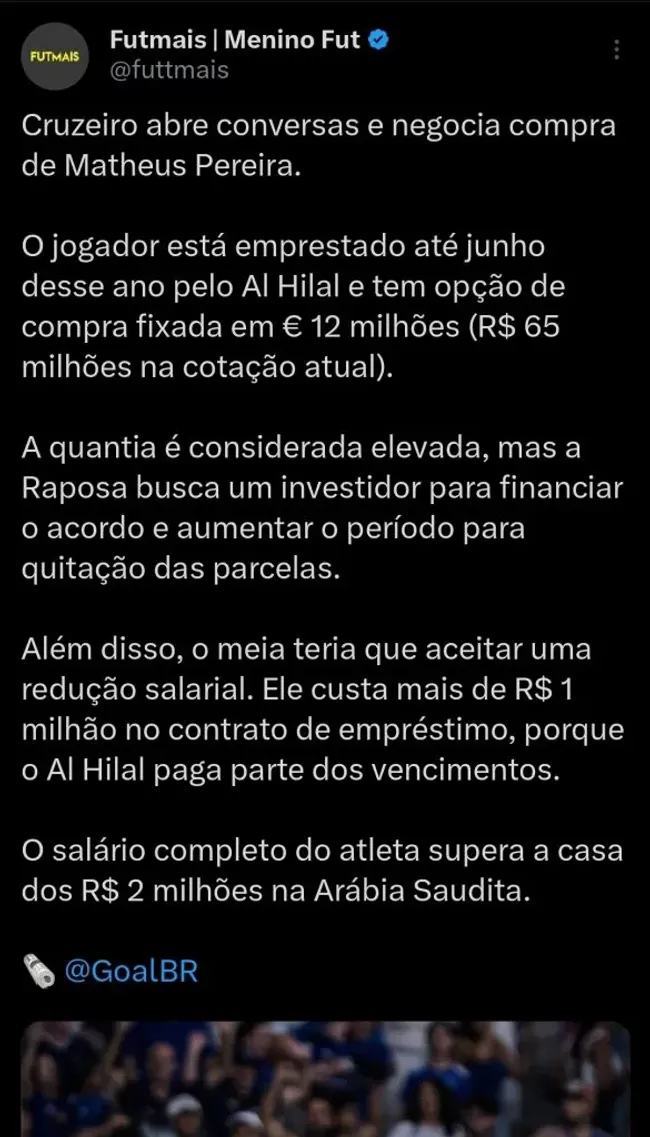 Repercussão via Twitter