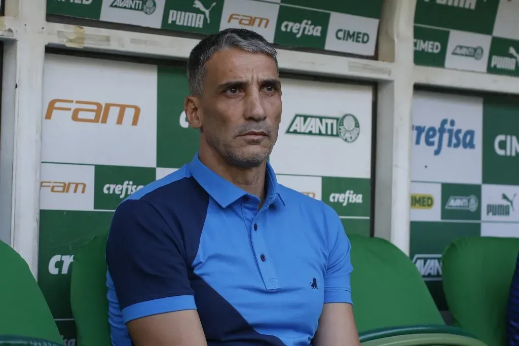 Técnico no confronto diante do Palmeiras (Photo by Ricardo Moreira/Getty Images)