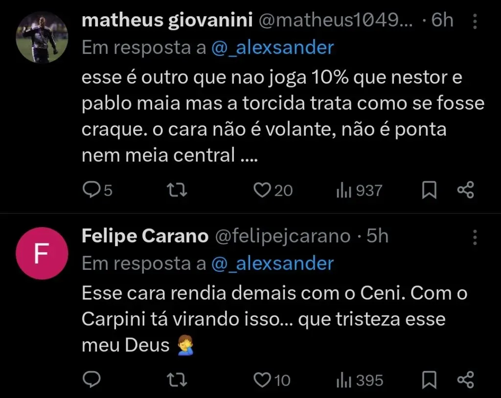 Repercussão via Twitter