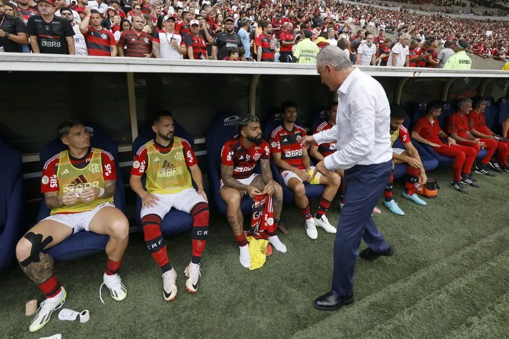 Gabigol azeda na reserva do Flamengo com Tite no comando técnico. Foto: Wagner Meier/Getty Images