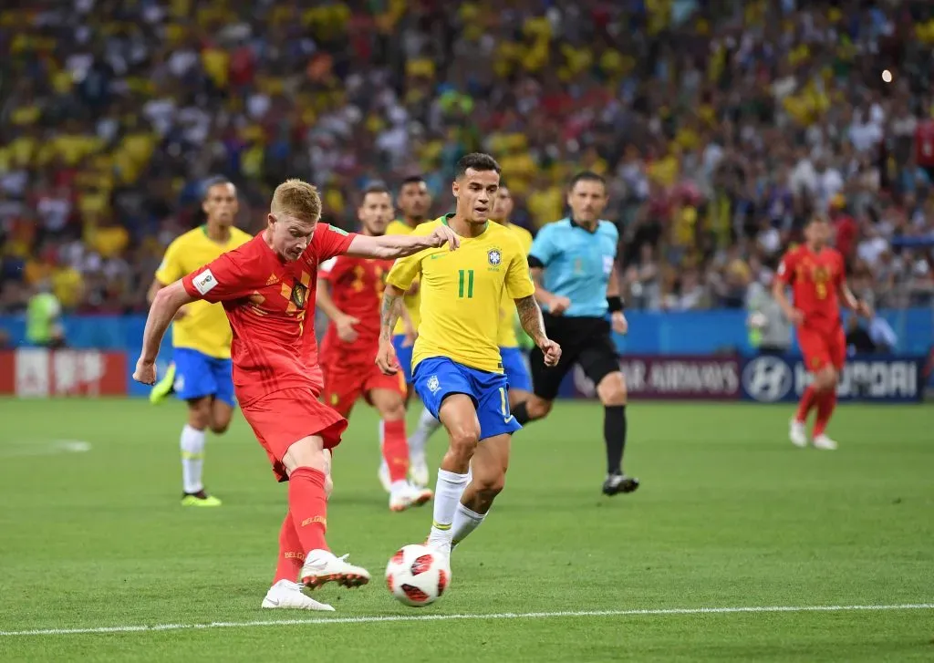 De Bruyne vs Brasil. (Photo by Laurence Griffiths/Getty Images)