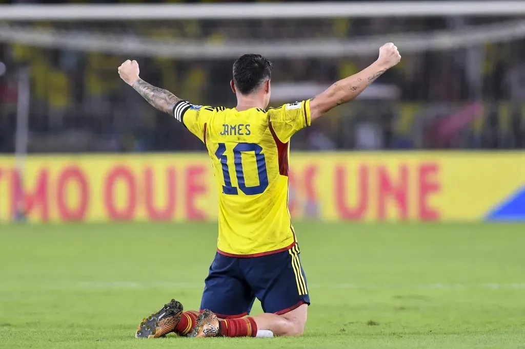 James Rodríguez pela Colômbia. (Photo by Gabriel Aponte/Getty Images)