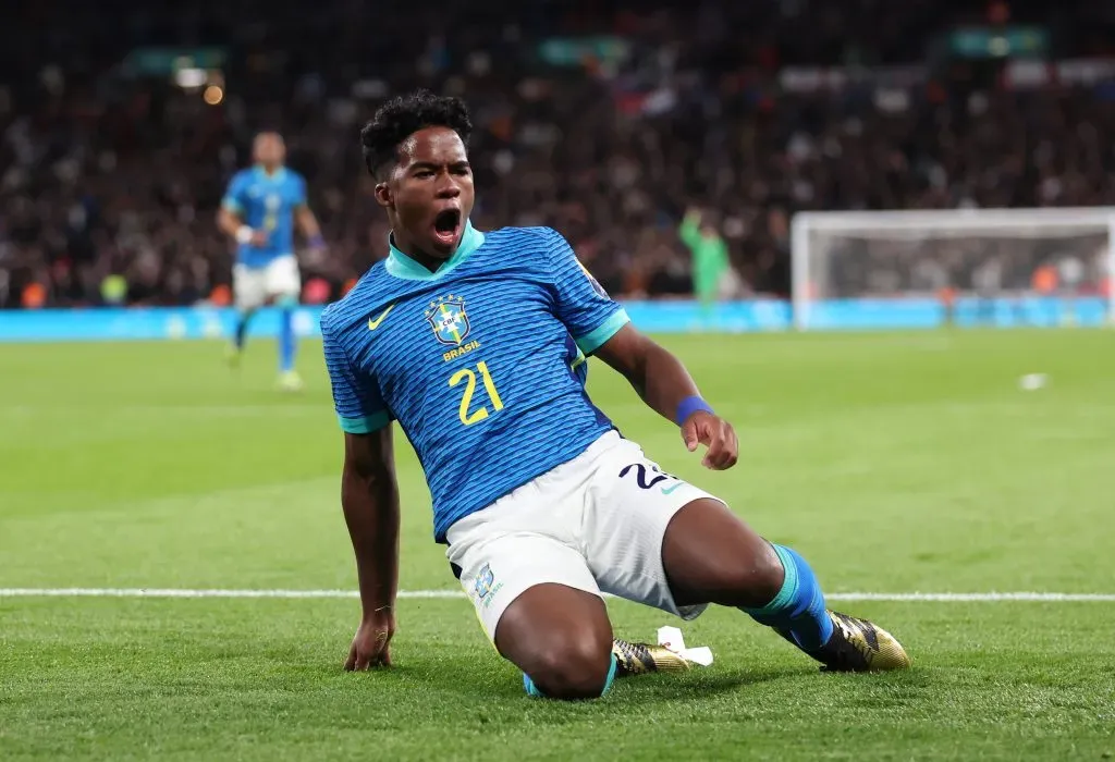 Endrick of Brazil (Photo by Catherine Ivill/Getty Images)