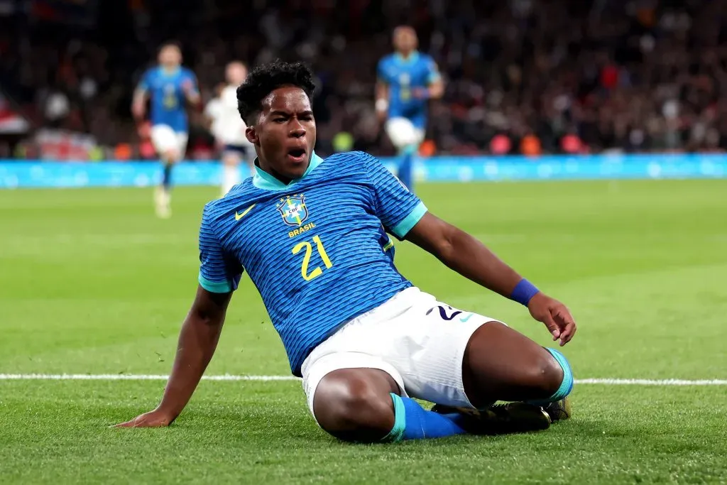 Endrick of Brazil (Photo by Catherine Ivill/Getty Images)