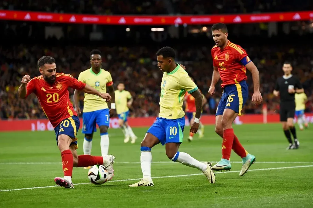 Rodrygo vs Espanha. (Photo by Denis Doyle/Getty Images)
