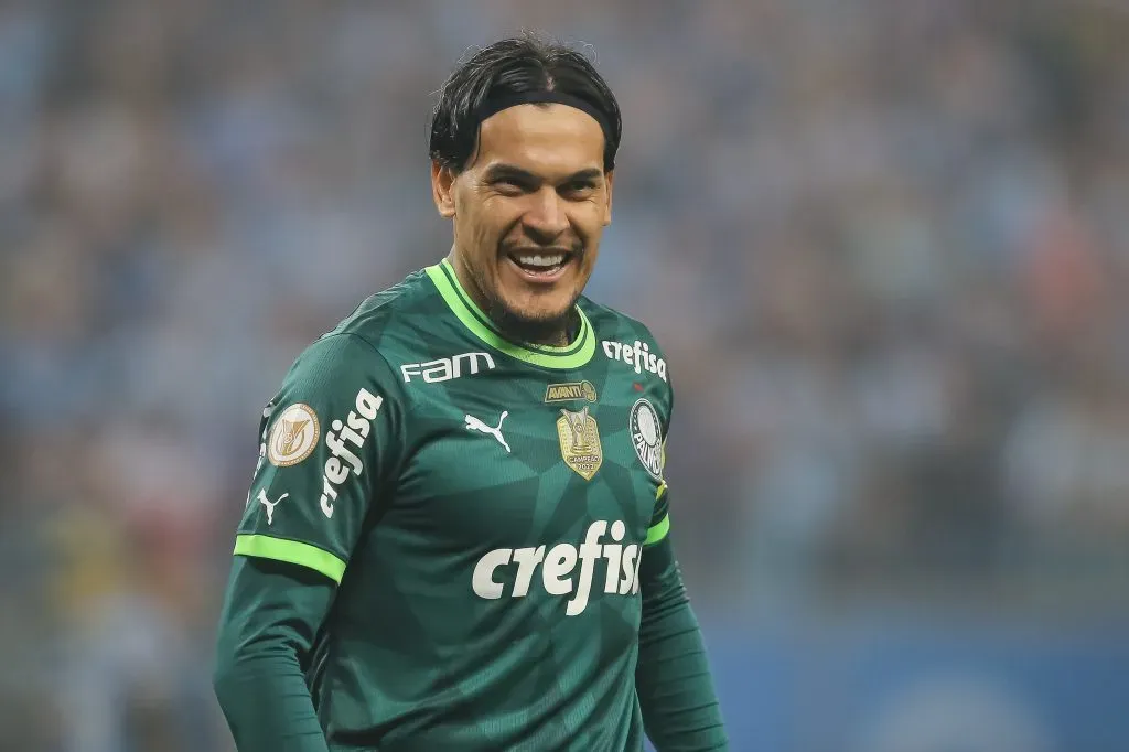 Gustavo Gómez celebrando gol pelo Palmeiras. (Photo by Pedro H. Tesch/Getty Images)