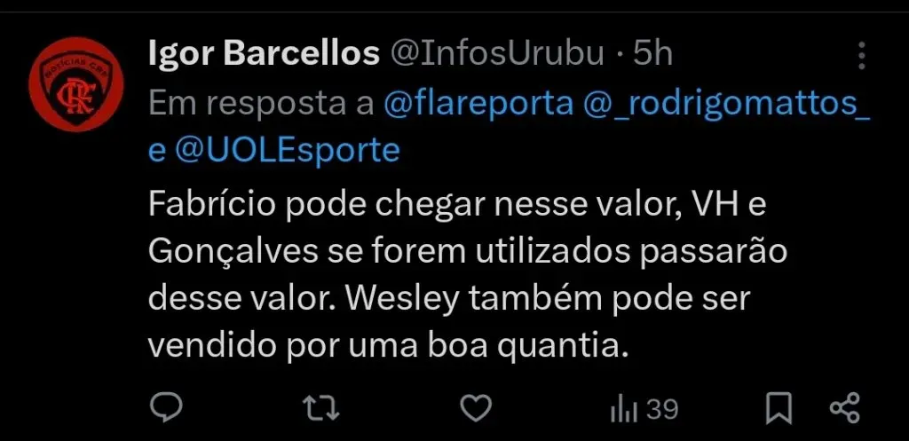 Repercussão via Twitter