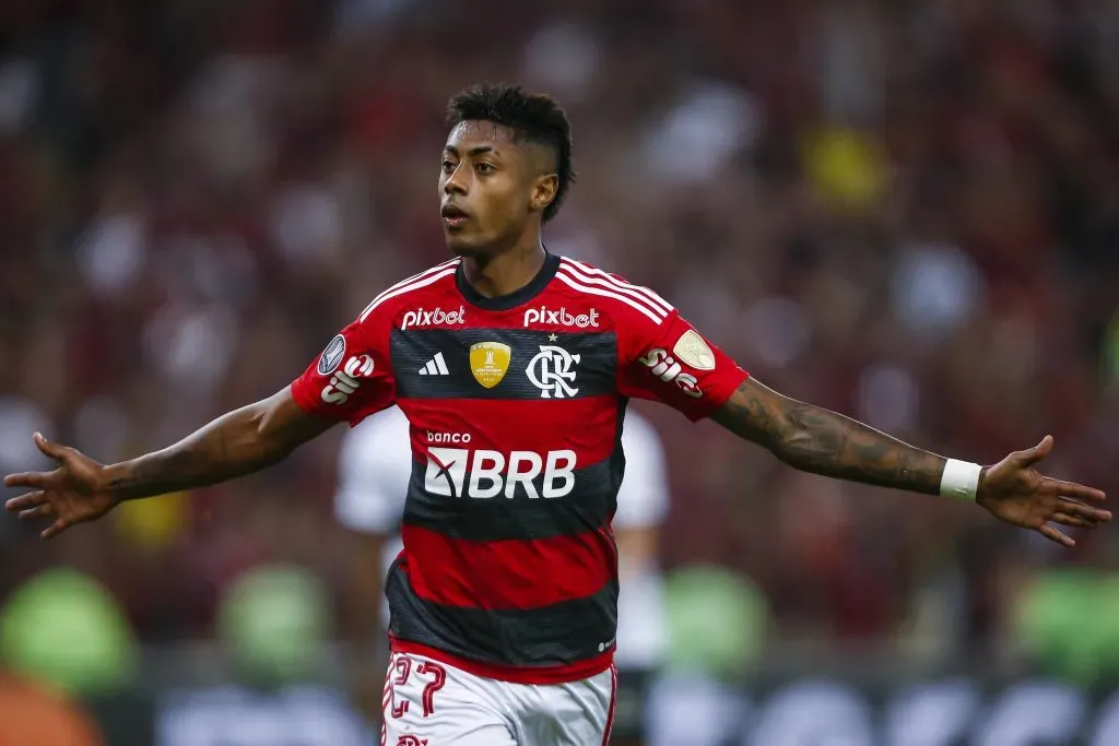 Bruno Henrique celebrando gol pelo Flamengo. (Photo by Wagner Meier/Getty Images)