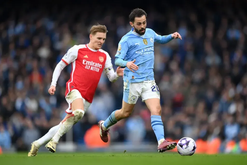 Bernardo em ação pelo City. (Photo by Justin Setterfield/Getty Images)