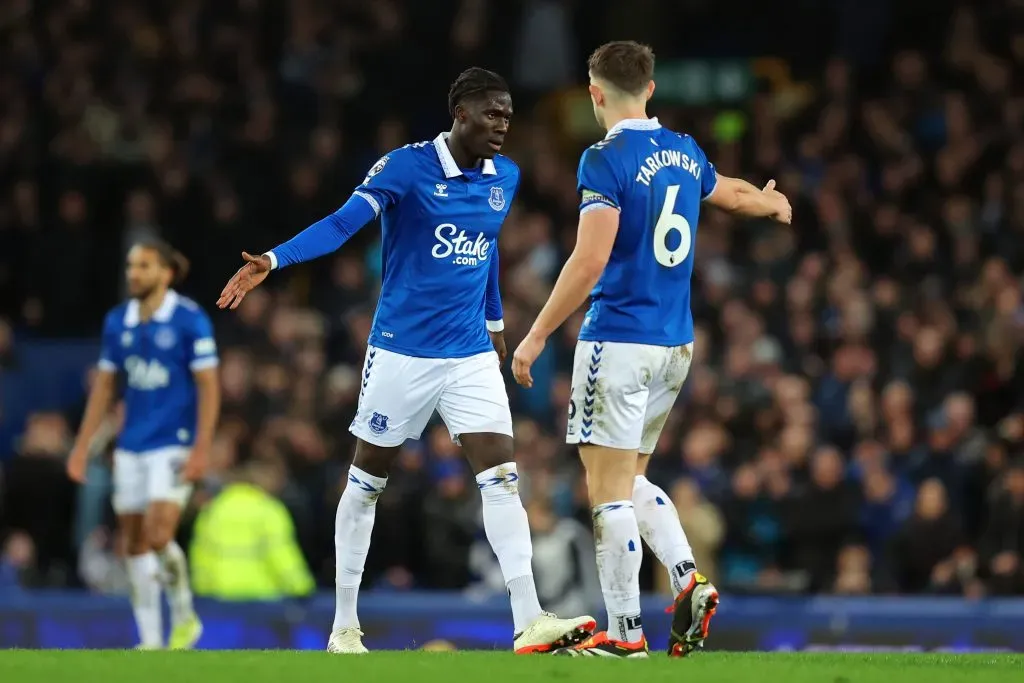 Amadou Onana of Everton . (Photo by Matt McNulty/Getty Images)