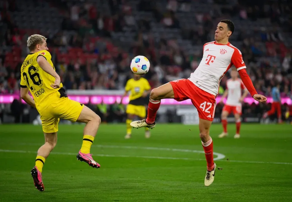 Man City avança por Musiala. (Photo by Matthias Hangst/Getty Images)