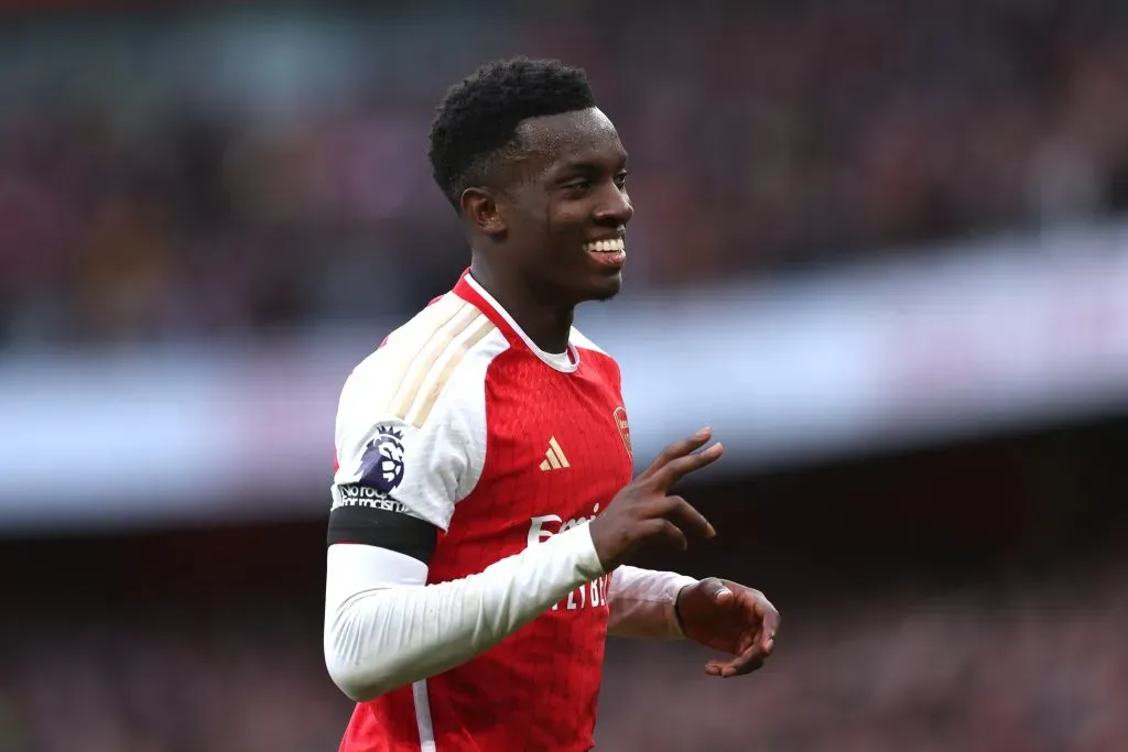 Eddie Nketiah of Arsenal  (Photo by Alex Pantling/Getty Images)