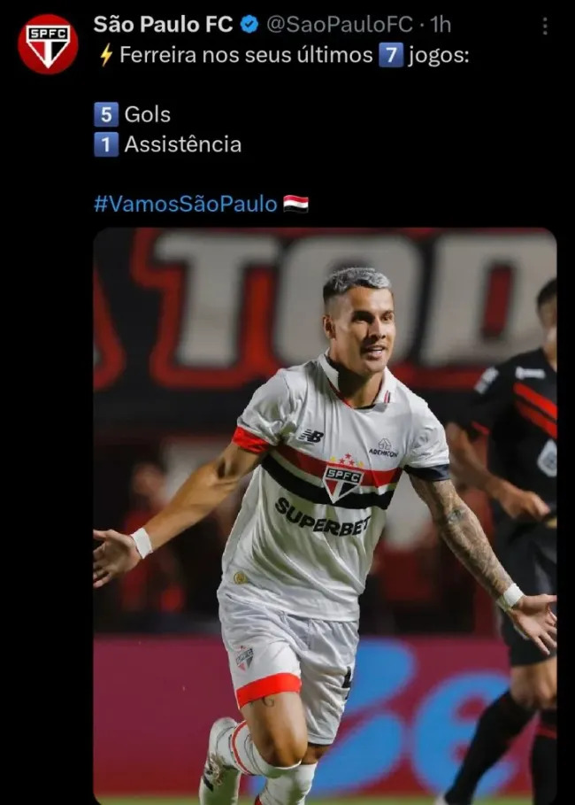 Perfil do São Paulo no Twitter