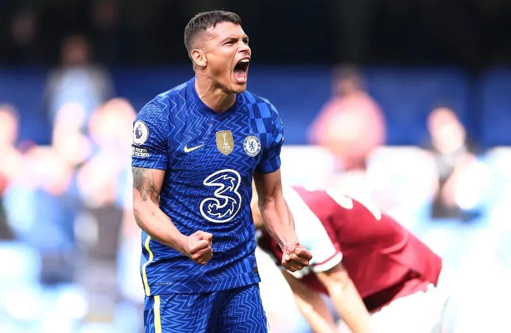 Thiago Silva celebrando vitória dos Blues. (Photo by Ryan Pierse/Getty Images)