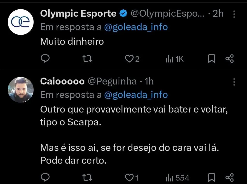 Repercussão via Twitter