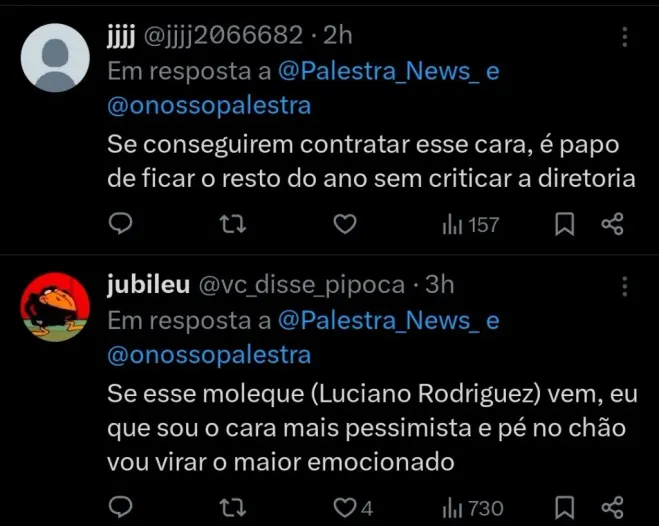 Repercussão via Twitter