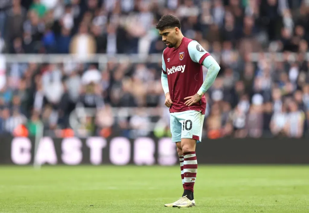 Lucas Paquetá em ação pelo West Ham. (Photo by George Wood/Getty Images)