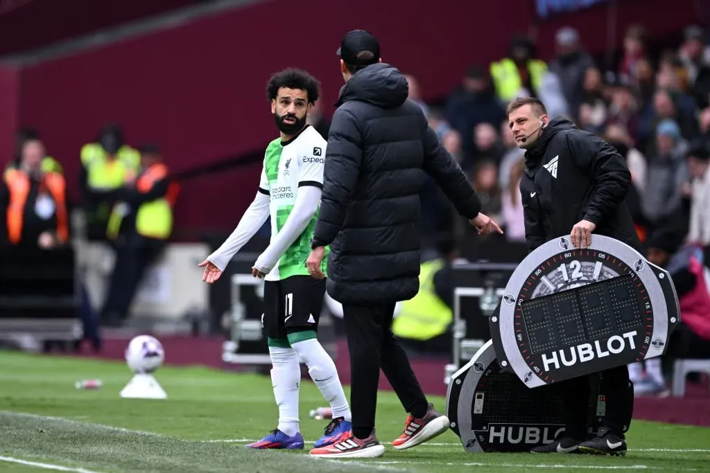 Salah of Jurgen Klopp, Manager of Liverpool (Photo by Justin Setterfield/Getty Images)