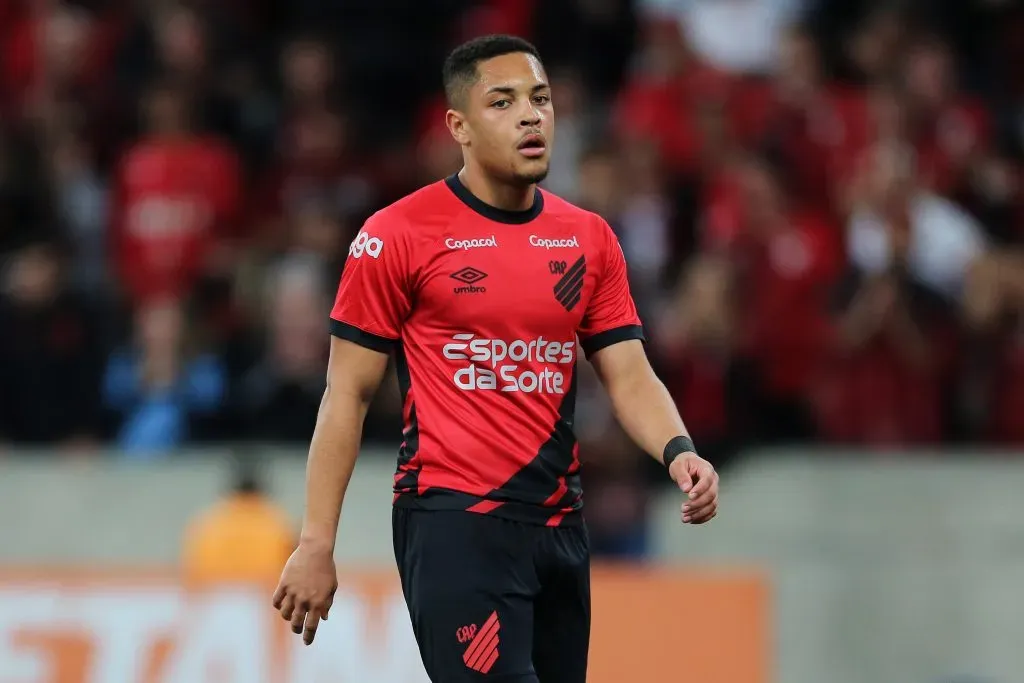 Vitor Roque saiu do Athletico recentemente. Foto: Heuler Andrey/Getty Images