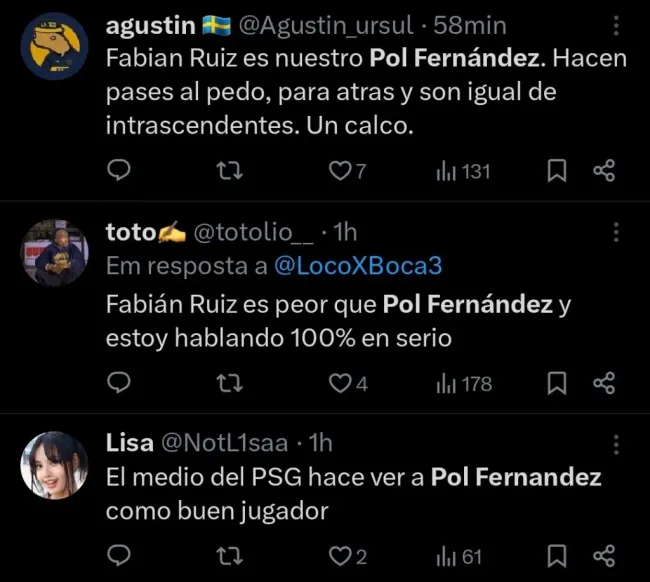 Repercussão da torcida via Twitter