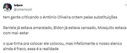 Torcida do Corinthians comenta sobre substituições de António