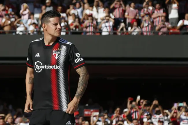 James Rodríguez em sua apresentação no São Paulo. (Photo by Miguel Schincariol/Getty Images)