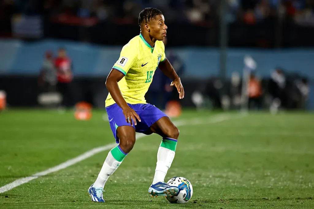 David Neres pela Seleção Brasileira. (Photo by Ernesto Ryan/Getty Images)