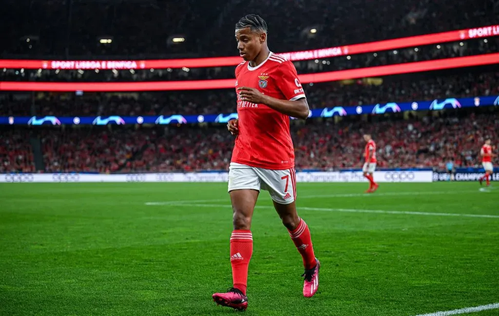 David Neres em ação pelo Benfica. (Photo by Octavio Passos/Getty Images)