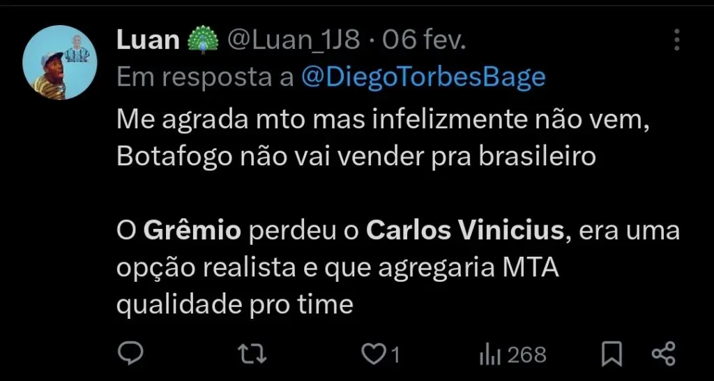 Repercussão via Twitter