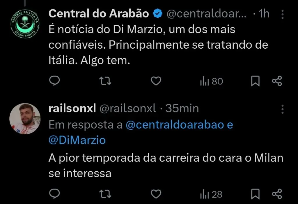 Repercussão via Twitter