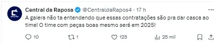 torcida cruzeirense comenta sobre keno