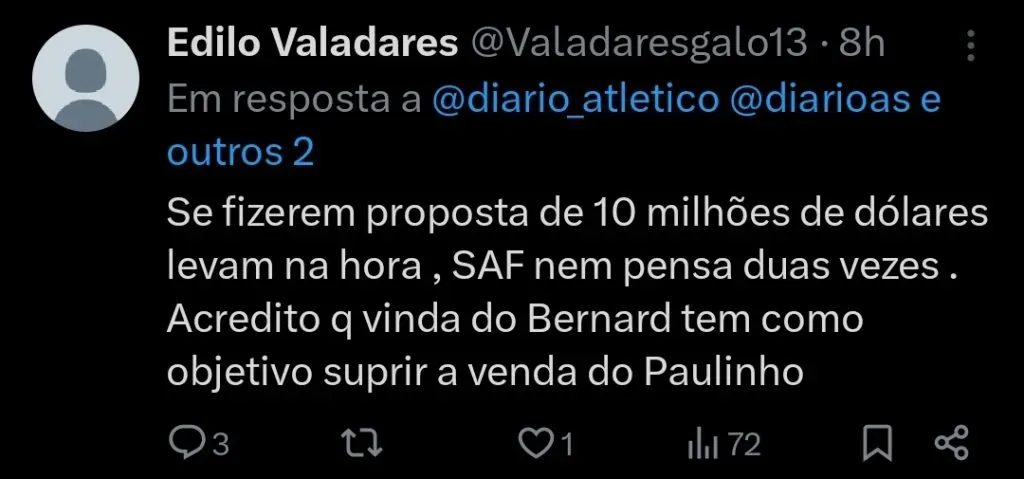 Repercussão via Twitter