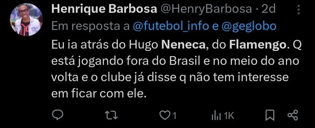 Repercussão via Twitter